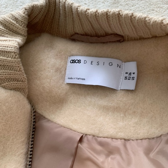 NEW ASOS Design Brushed Bomber in Stone - Picture 13 of 13